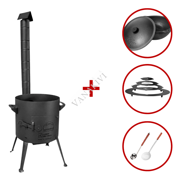 Kazan set 10L with chimney