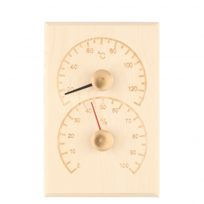 Sauna thermometer with hygrometer 4Living light wood