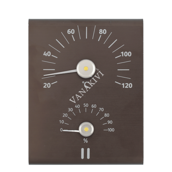 Sauna thermometer and hygrometer Rento brown/black